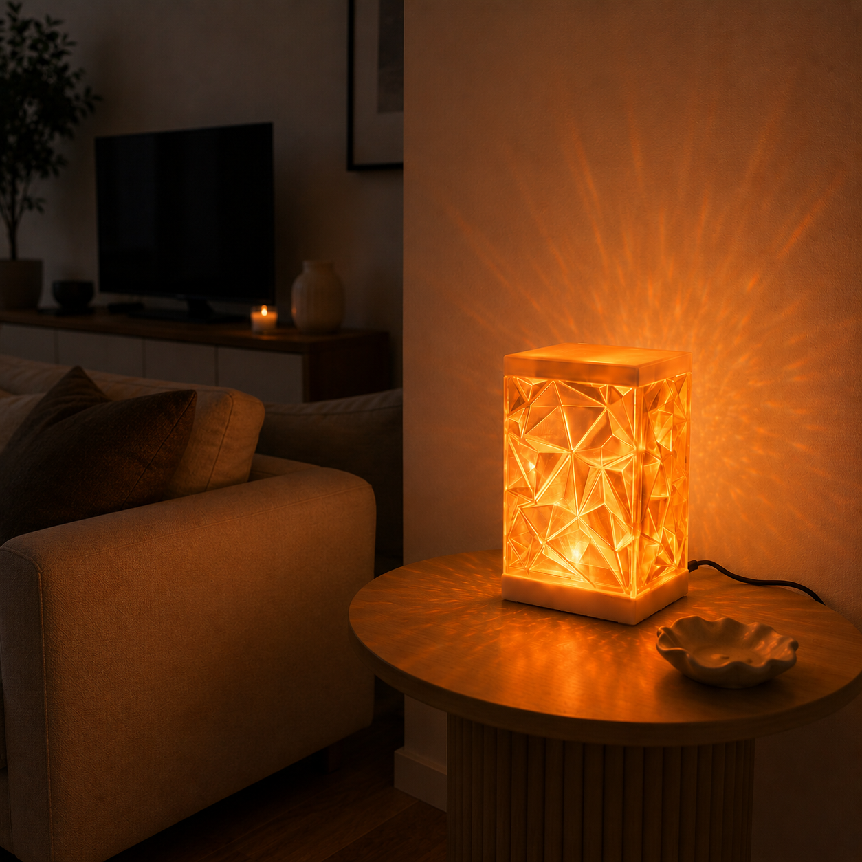 Crystal Cube™ - Lámpara Cristal Geométrica RGB